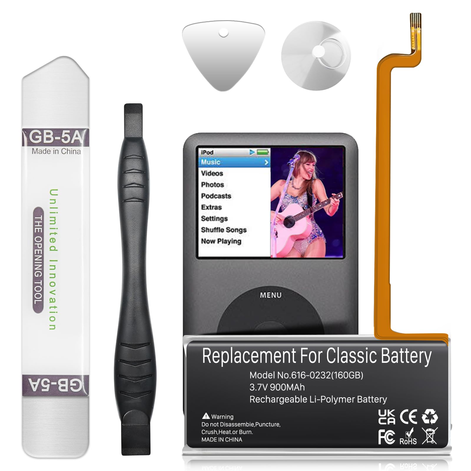 Amazon.com: 【 900mAh 】 for iPod 5th - 7th Classic Battery, High